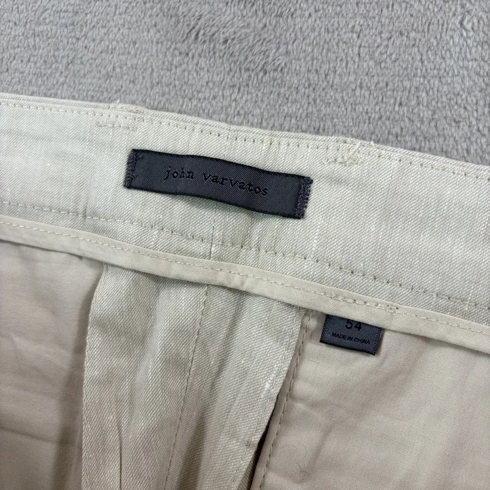 John‎ Varvatos Mercer Slim Fit Pants in Beige Italian Linen Blend Men 36x28 $598
